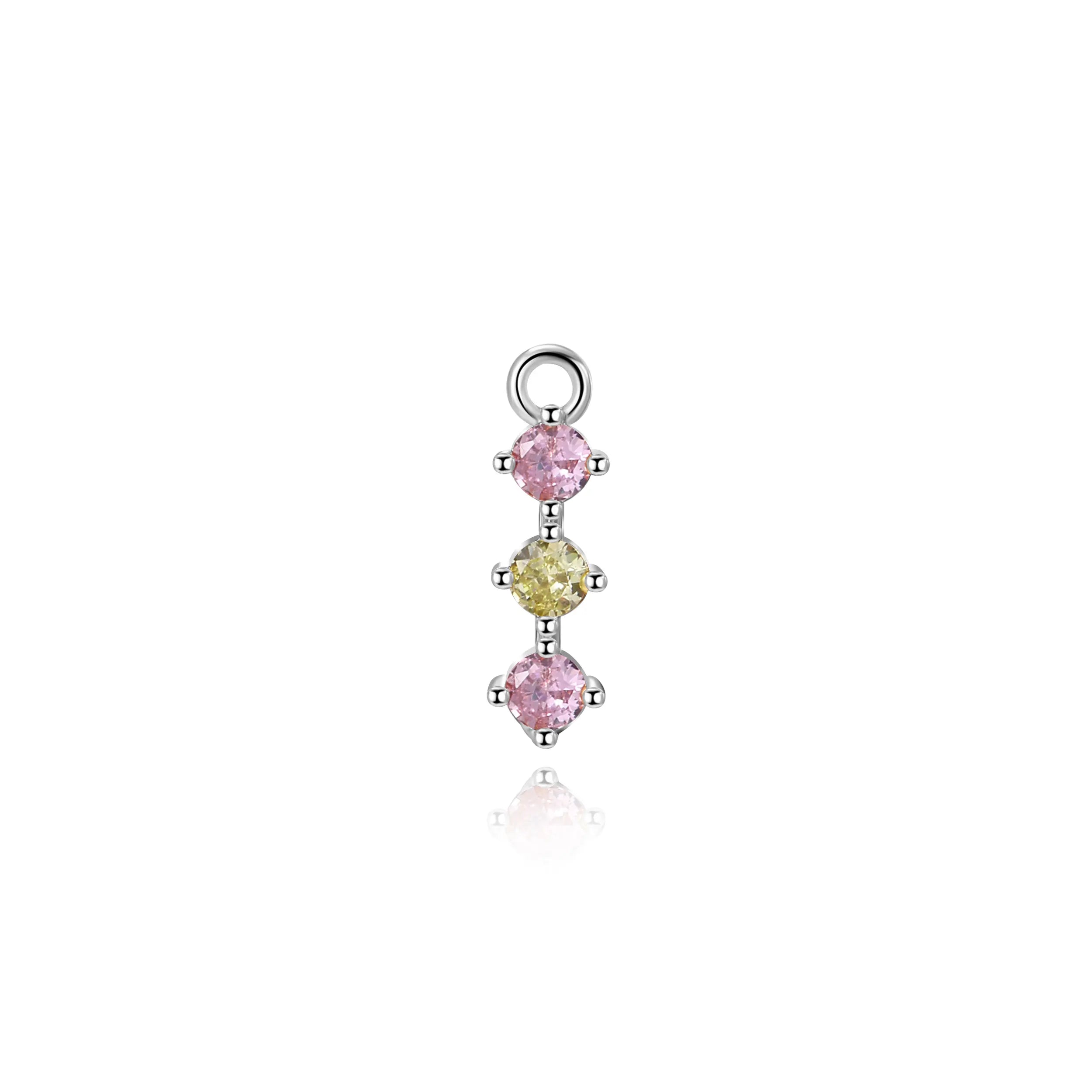 Everlee Golden Rose Trinity Charm - Pink & Citrine