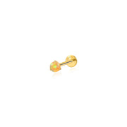 Titanium Lina Mini Round-Cut Gloden Opal Stud