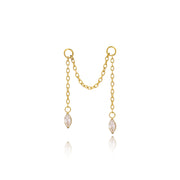 Titanium Holly Duo Marquise Chain Attachment • Helix Dangling Chain