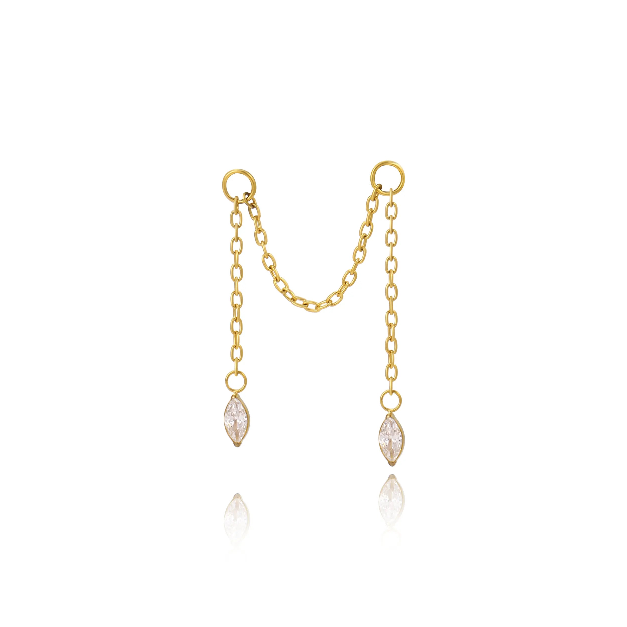 Titanium Holly Duo Marquise Chain Attachment • Helix Dangling Chain