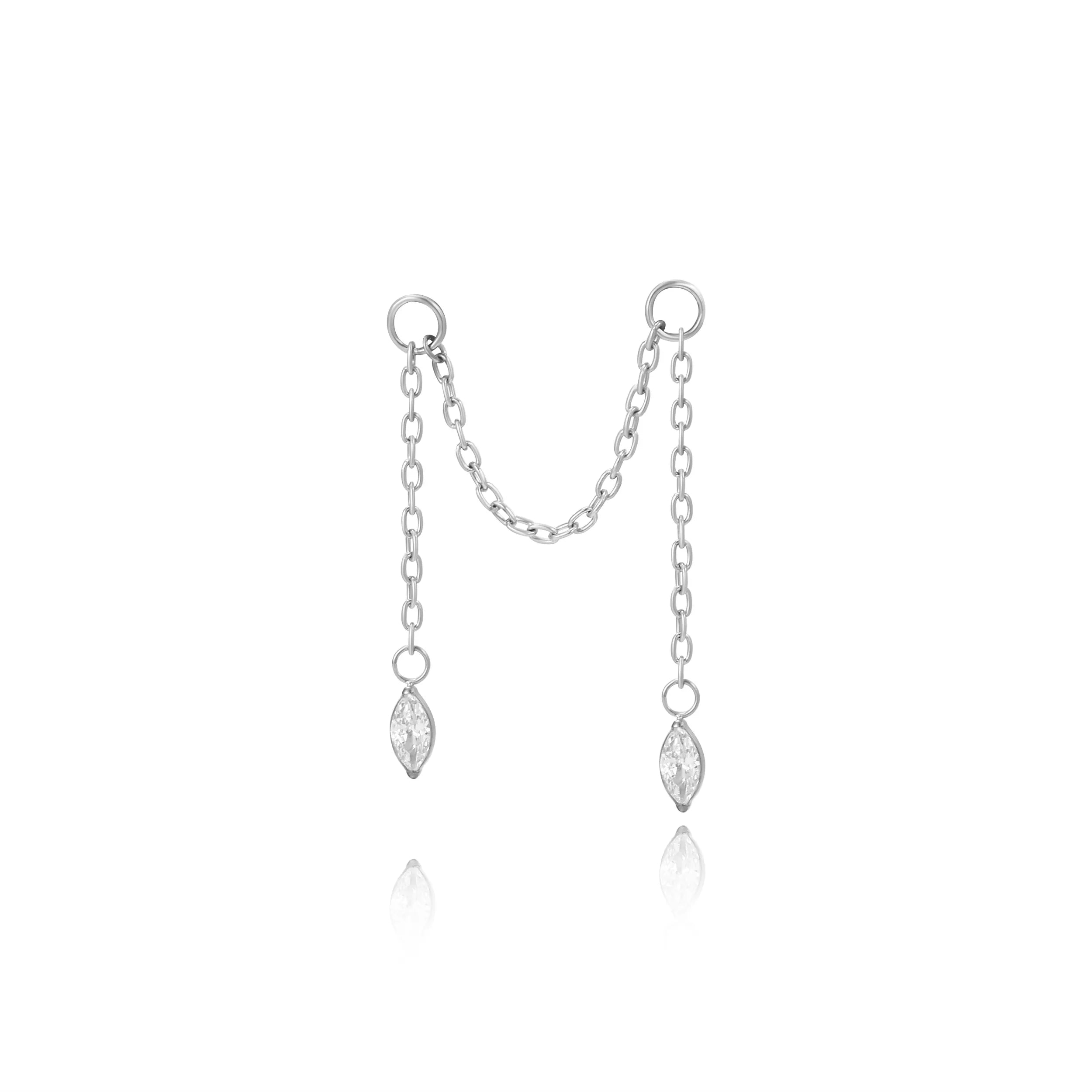 Titanium Holly Duo Marquise Chain Attachment • Helix Dangling Chain