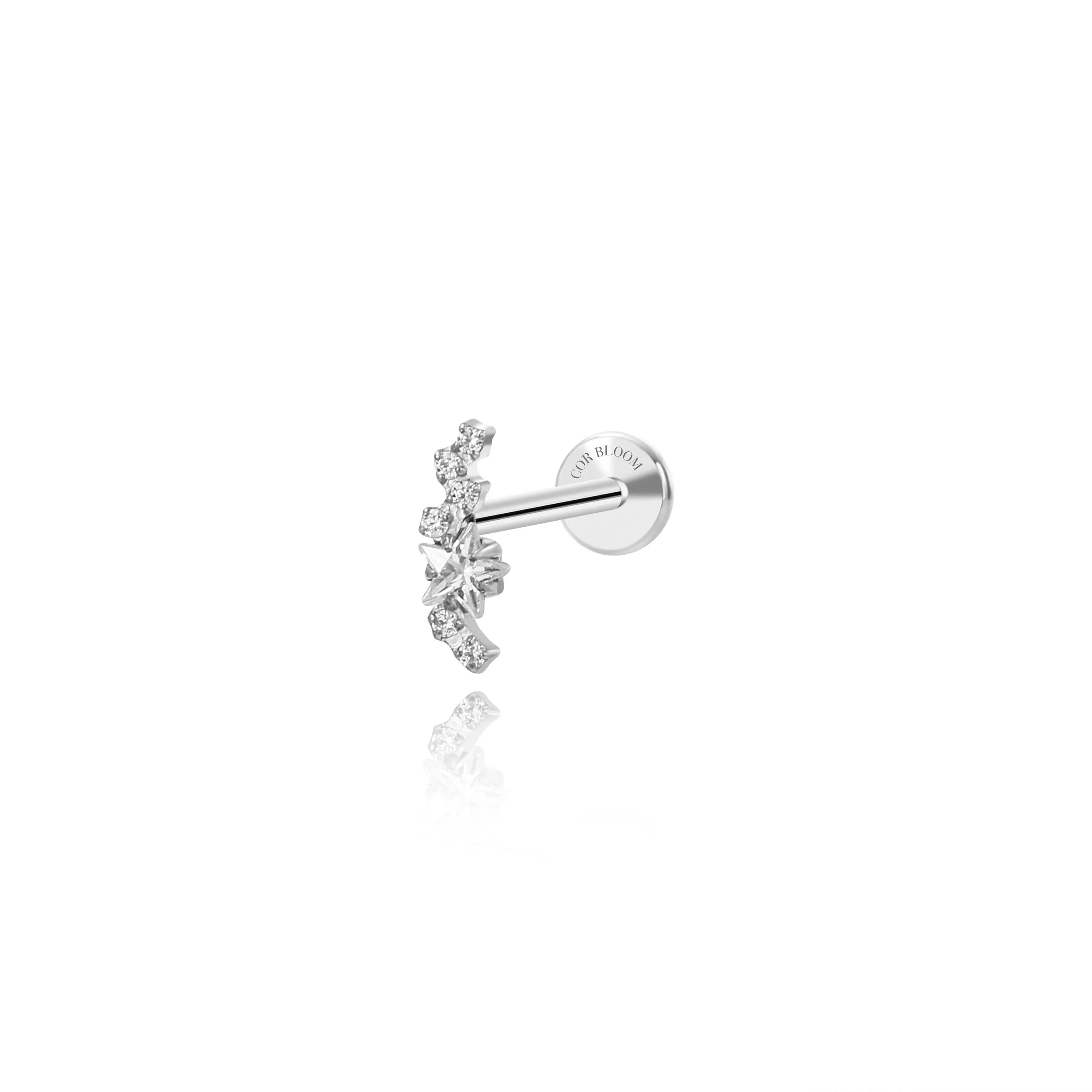 Titanium Mini Star Cluster Climbing Flat Back Earring