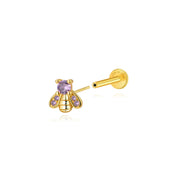 Spring Garden Bee Flat Back Stud – Lavender Bee