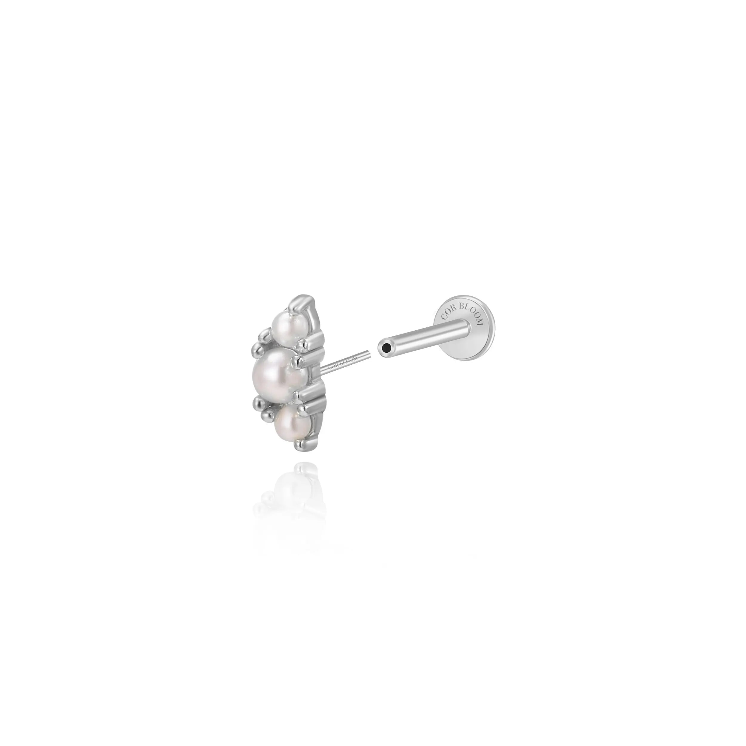 Lorelai Trio Pearl Flat Back Stud