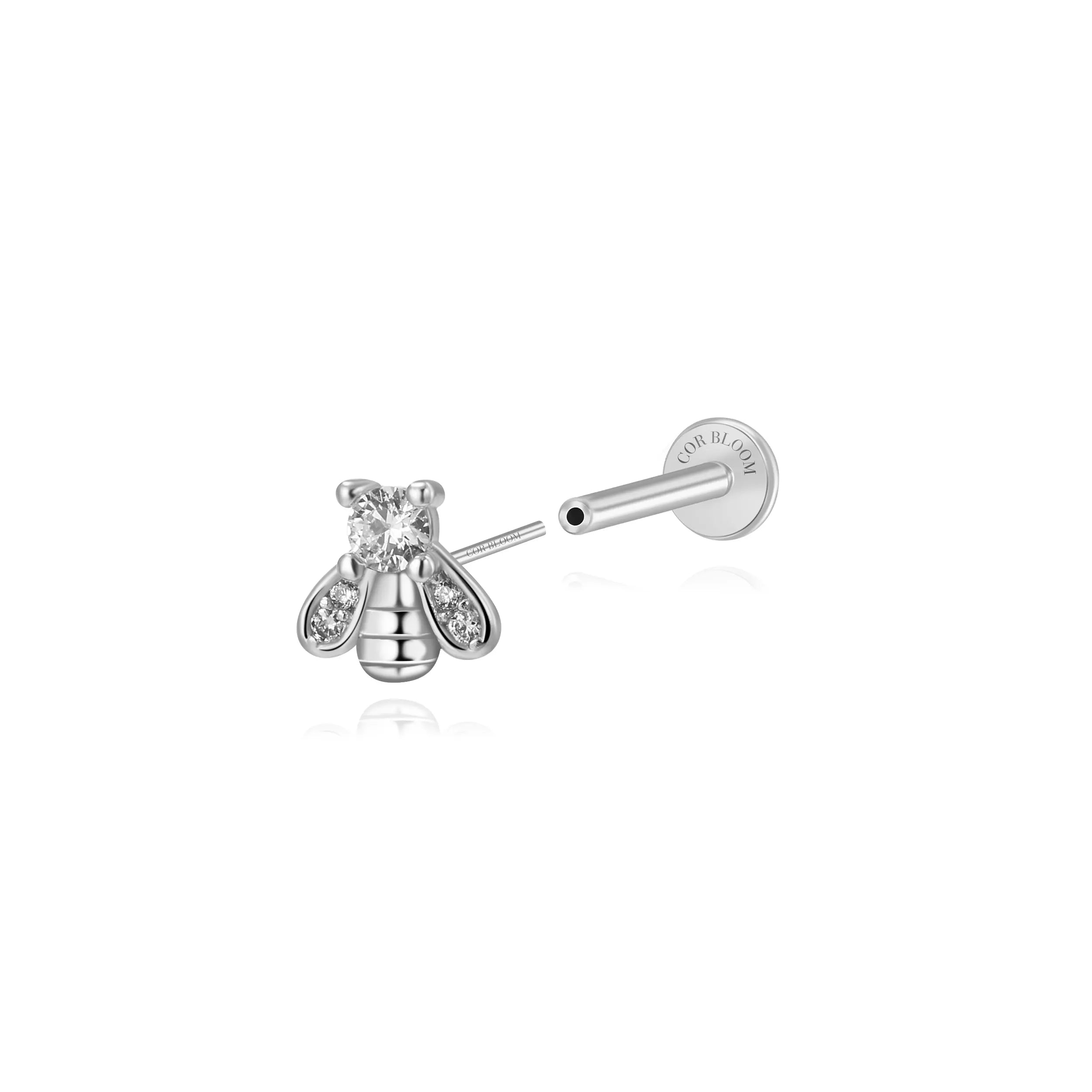 Spring Garden Bee Flat Back Stud – Crystal Bee