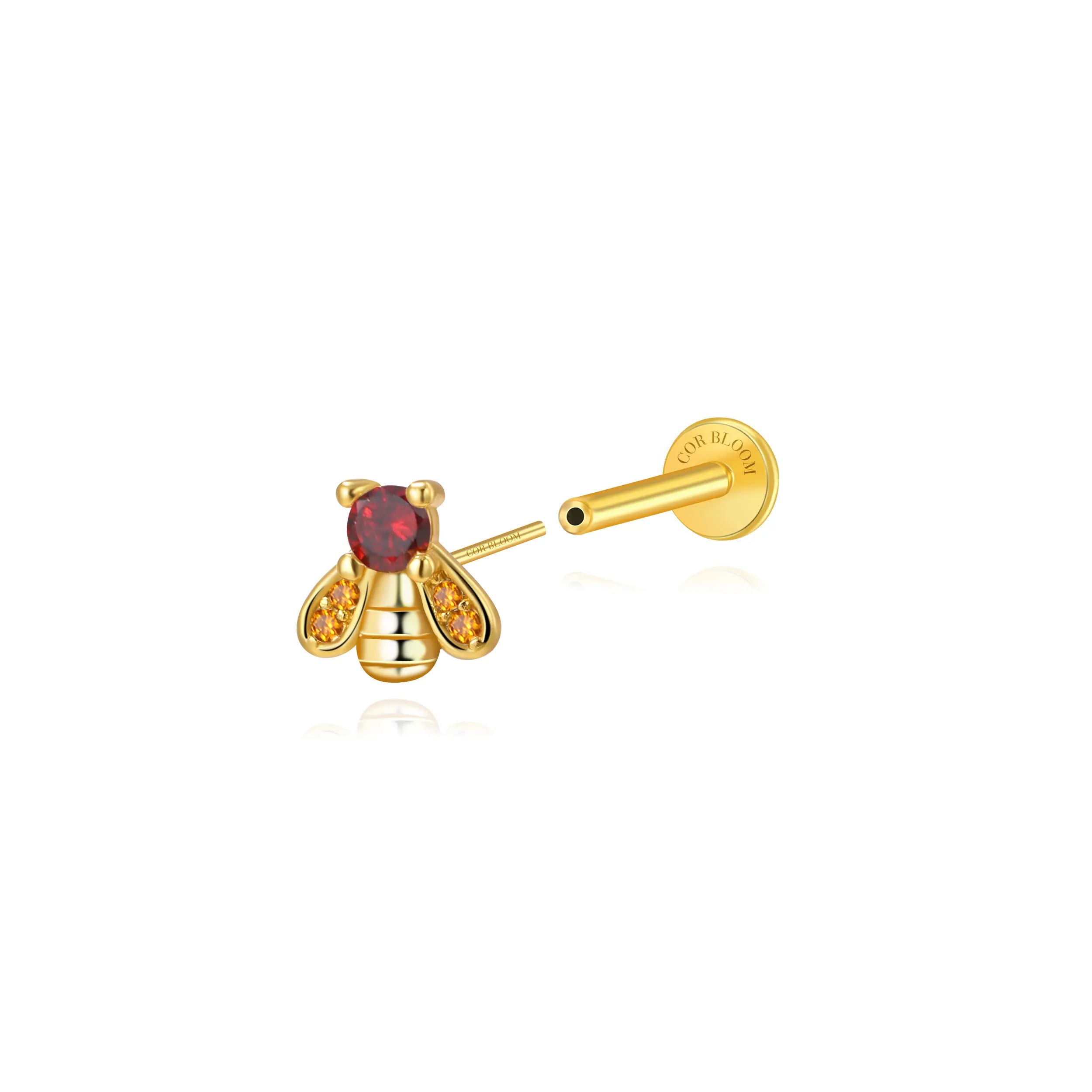 Spring Garden Bee Flat Back Stud – Sunrise Bee