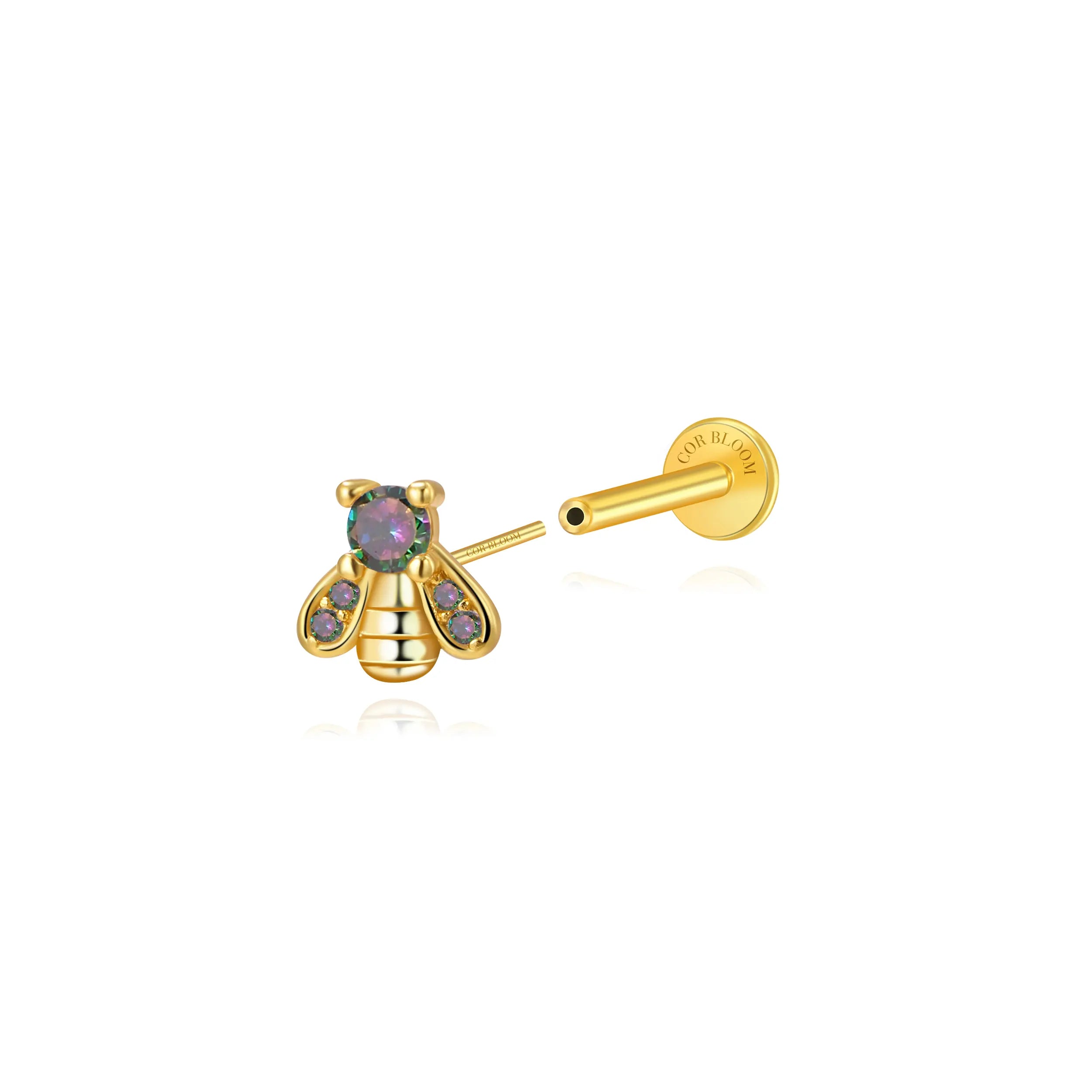 Spring Garden Bee Flat Back Stud – Mysterious Bee