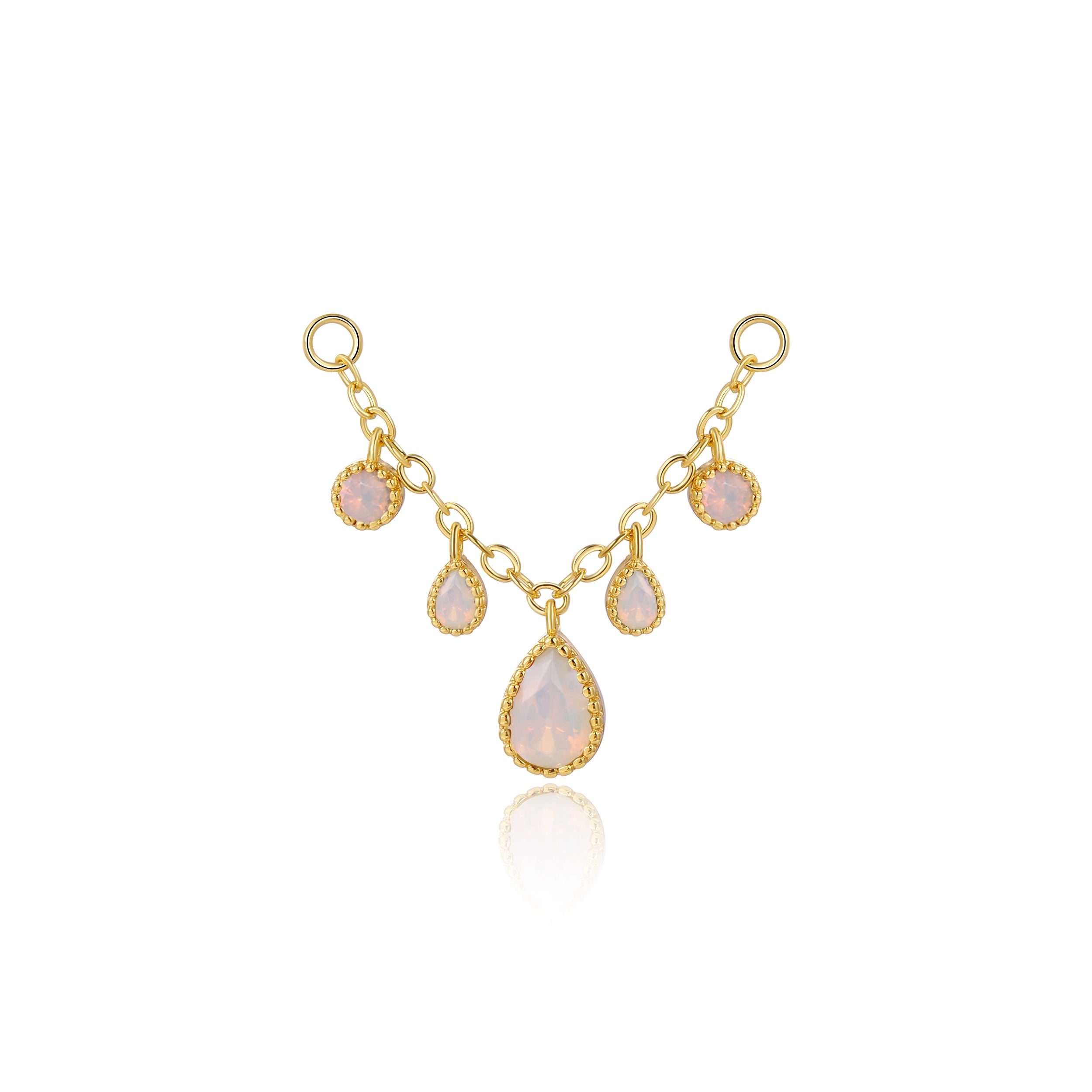 Zoticus Dewdrop Chain Attachment - White Opal