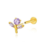 Titanium Gracelyn Amethyst Stud