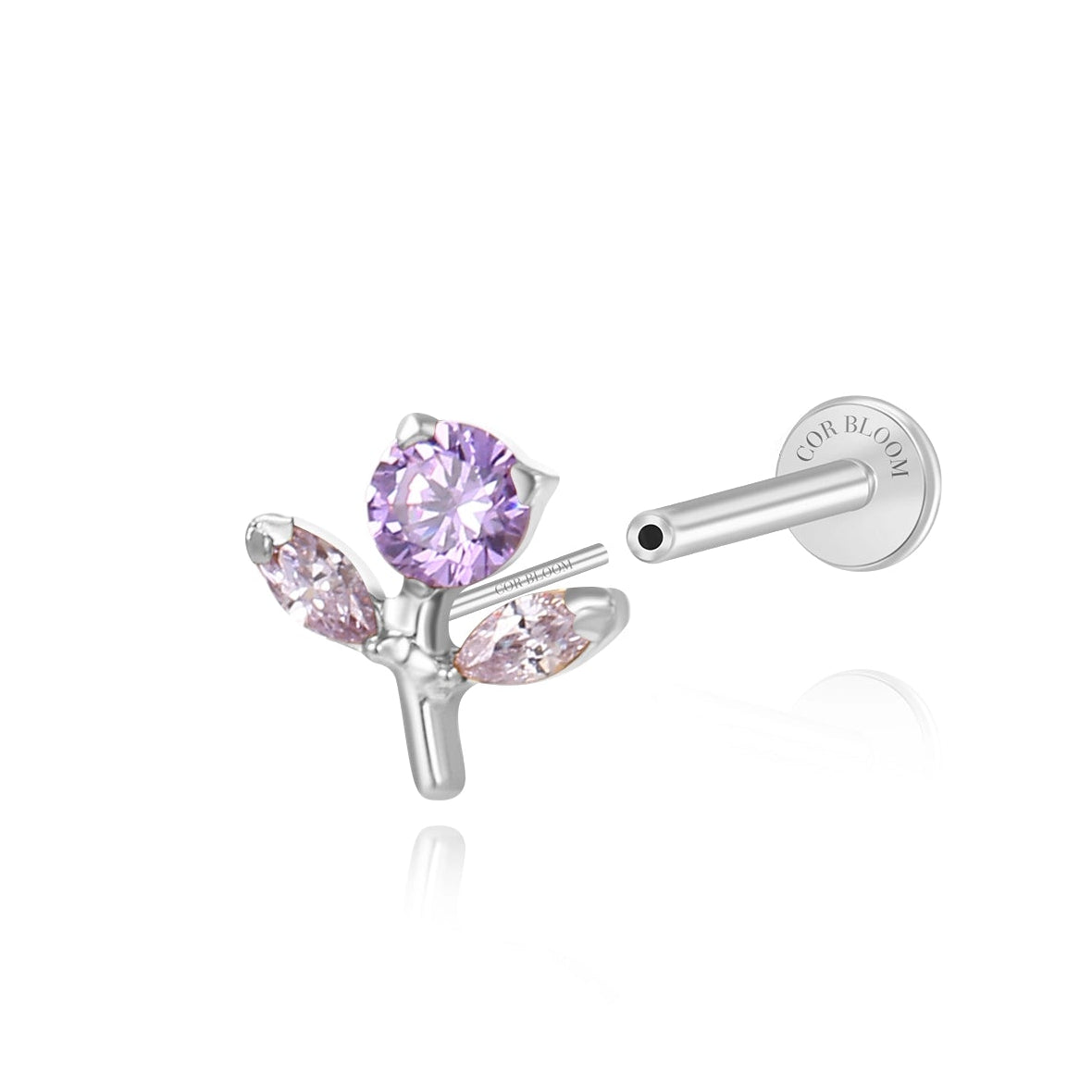 Titanium Gracelyn Amethyst Stud