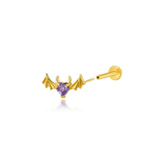 Titanium Hreremus Amethyst Magic Bat Stud