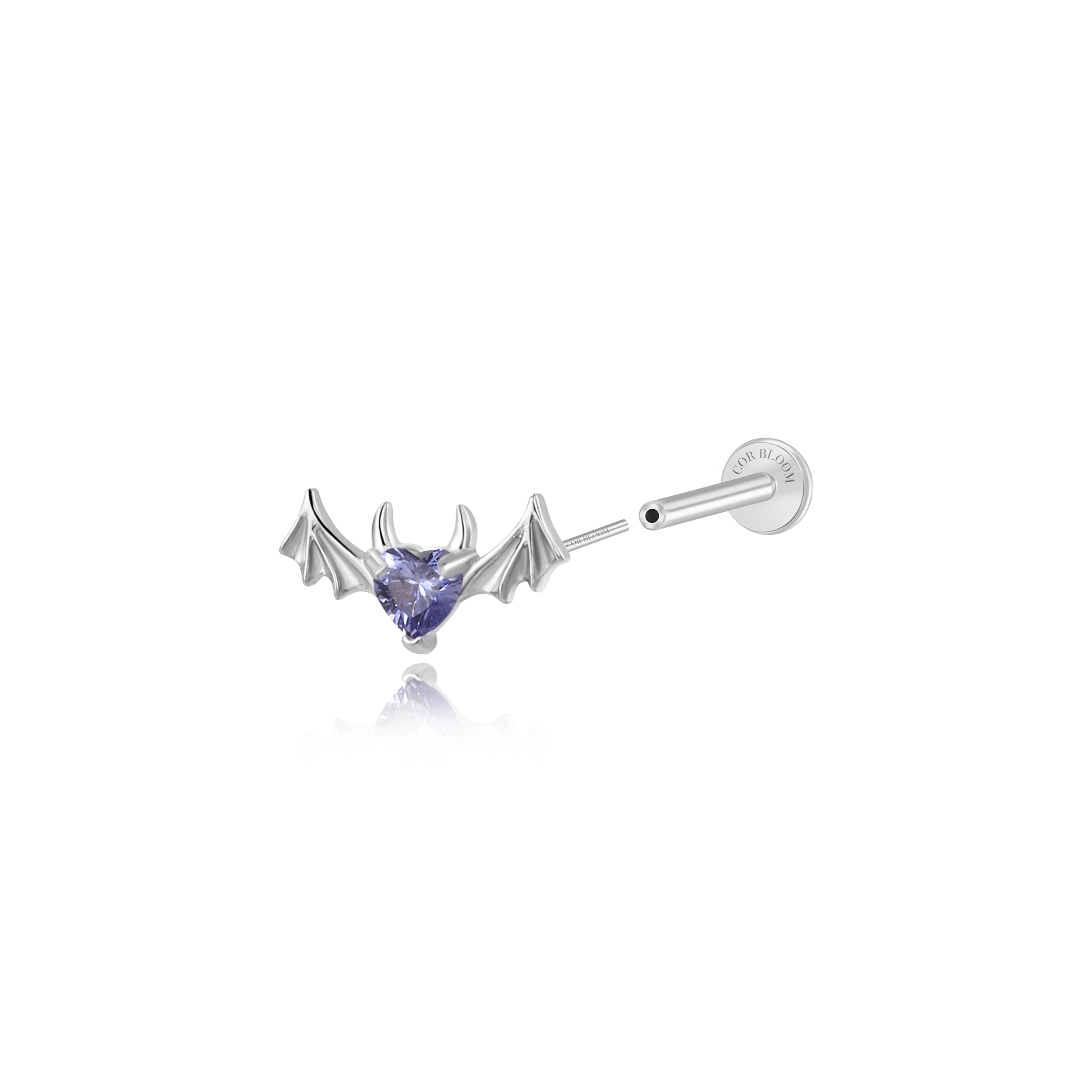Titanium Hreremus Tanzanite Royal Bat Stud