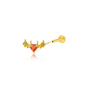 Titanium Hreremus Fiery Bat Stud