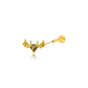 Titanium Hreremus Peridot Bat Stud