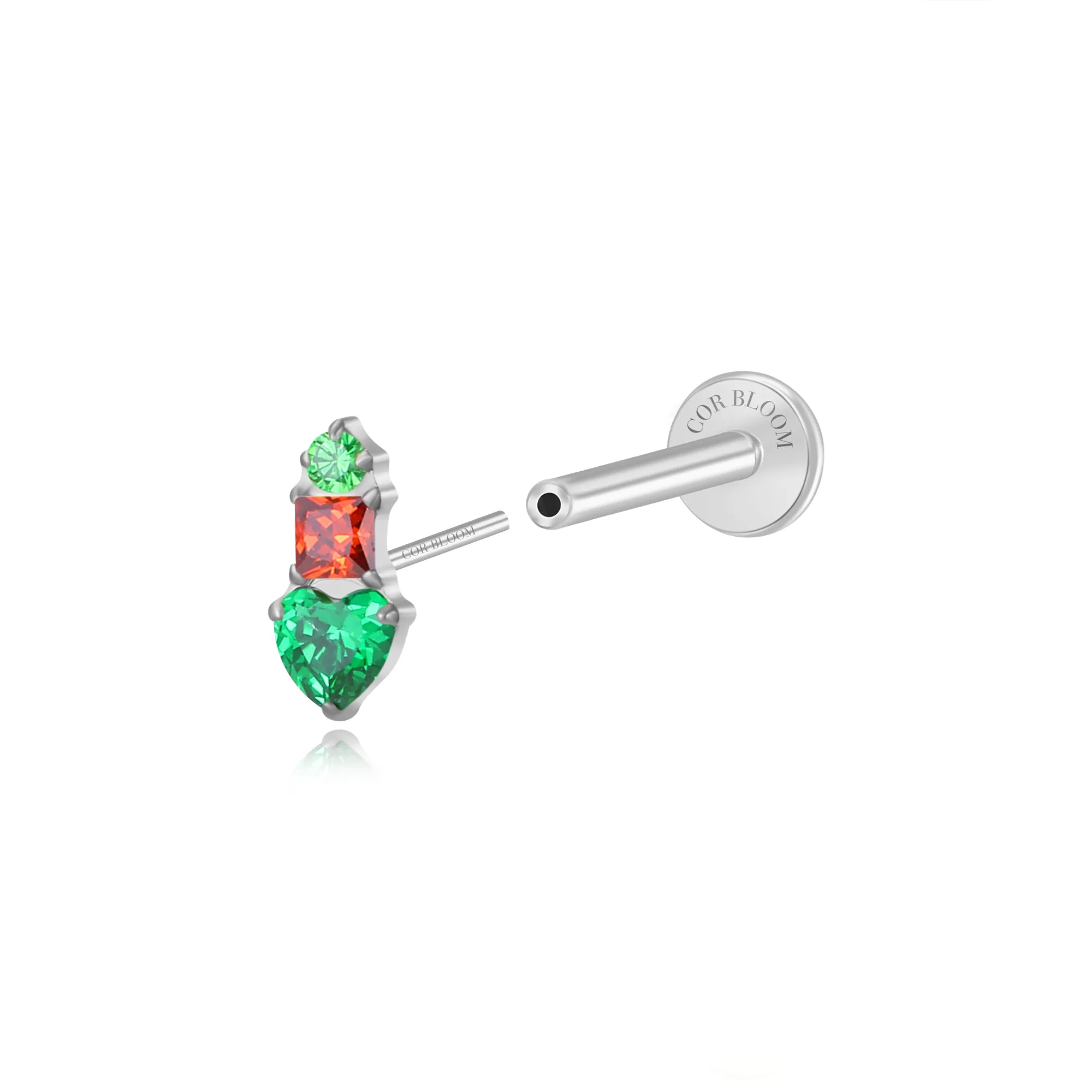 Titanium Eudora Heart Stud - Fiesta