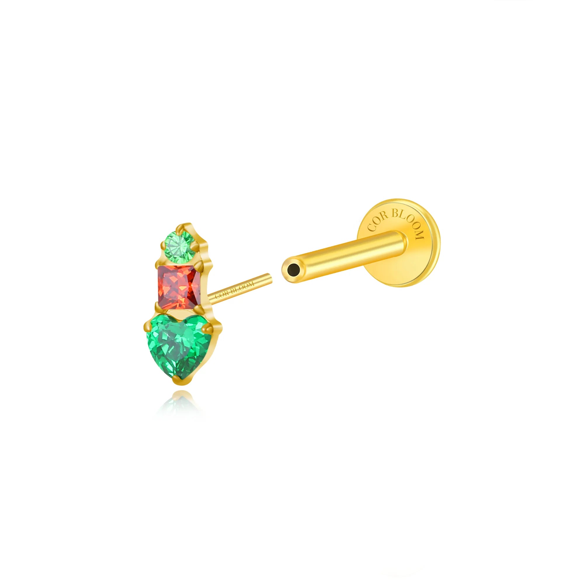 Titanium Eudora Heart Stud - Fiesta
