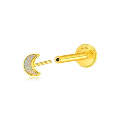 Titanium Citrine Opal Moon Magic Flat Back Stud