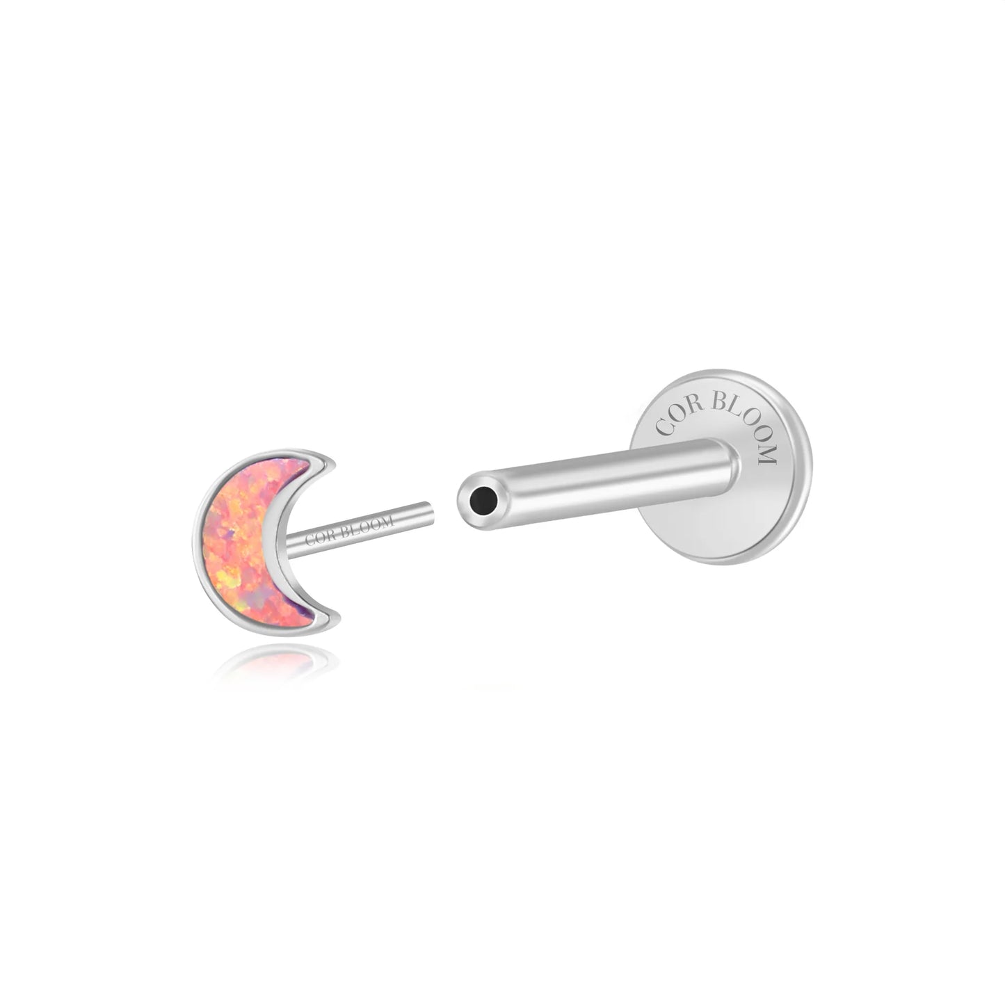 Titanium Pink Opal Moon Magic Flat Back Stud