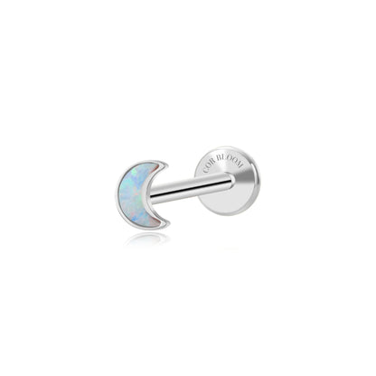 Titanium White Opal Moon Magic Flat Back Stud