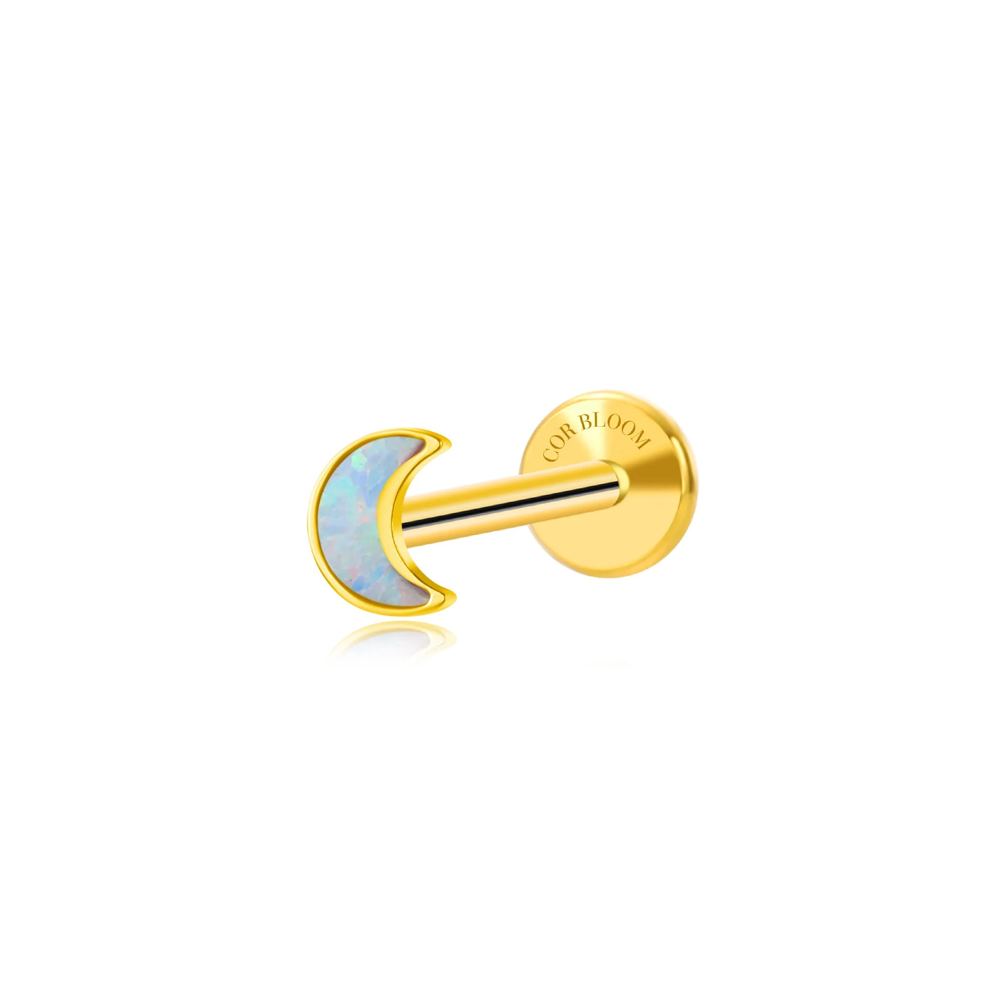 Titanium White Opal Moon Magic Flat Back Stud