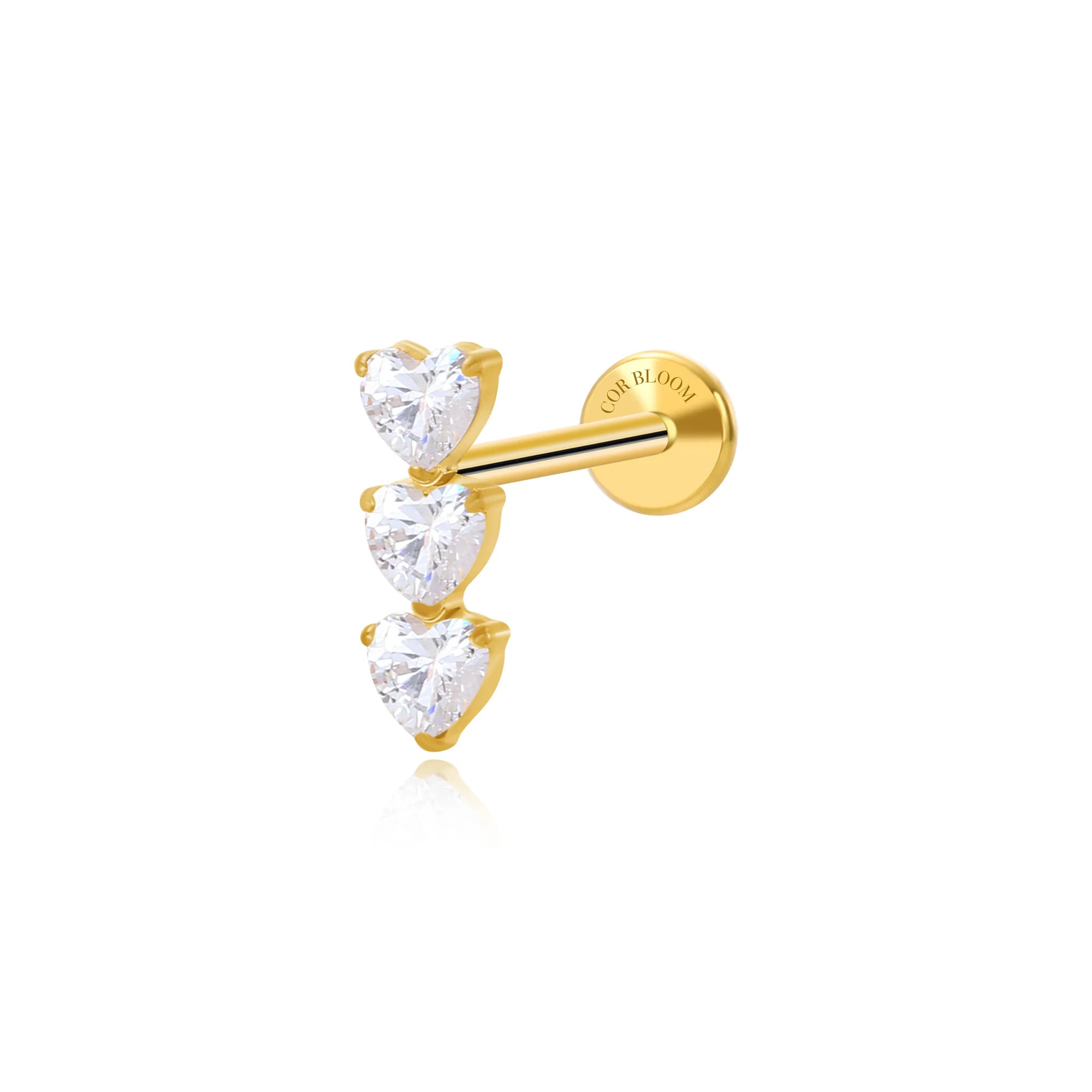 Titanium Adelpha Trio Pure White Heart Stud