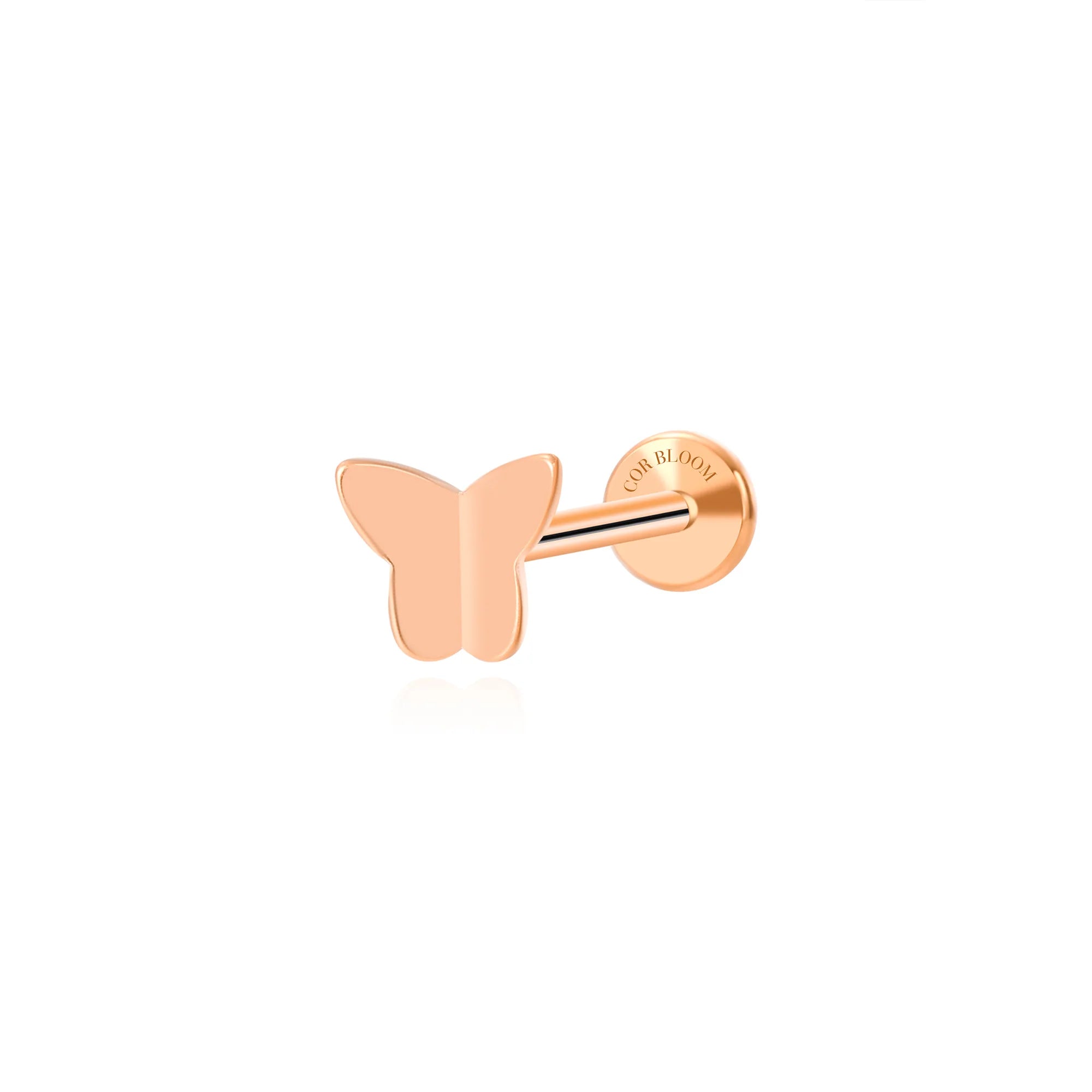 Solid Titanium Athena Butterfly Flat Back Stud