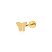 Titanium Simple Purity Butterfly Flat Back Stud