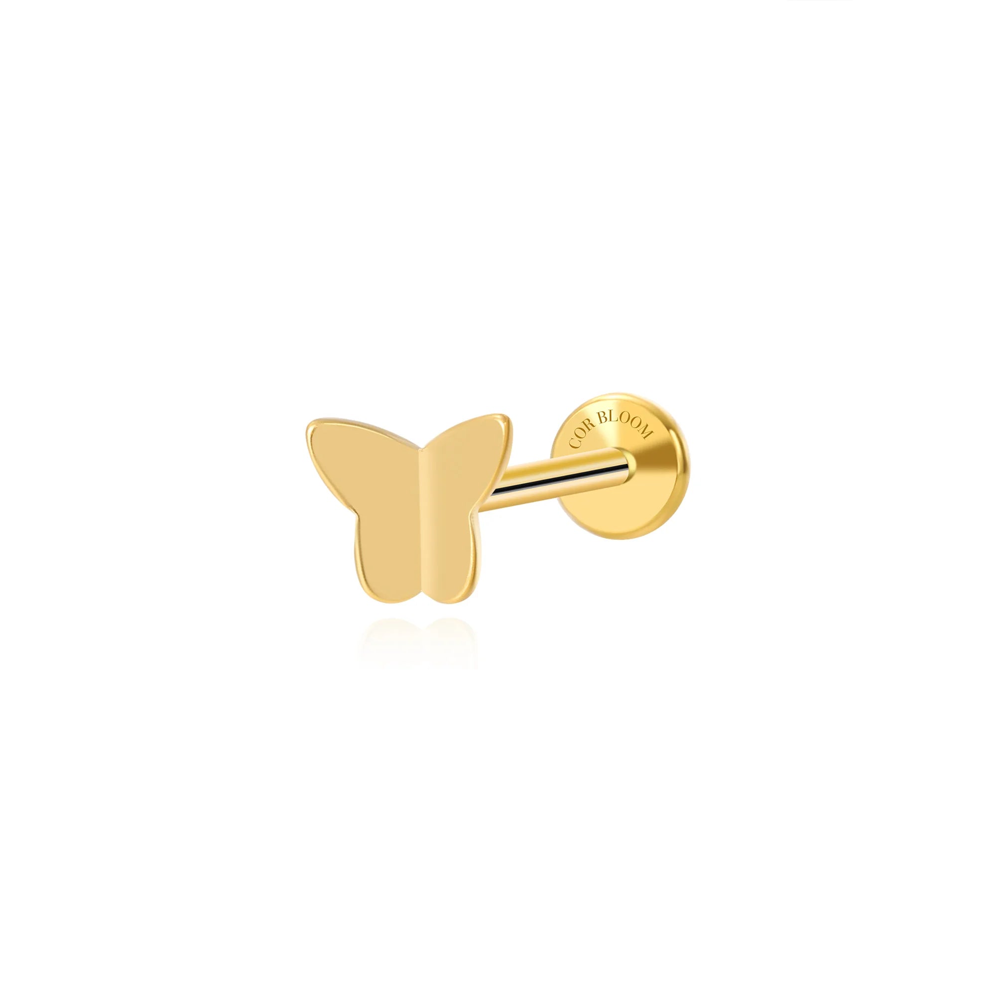 Solid Titanium Athena Butterfly Flat Back Stud