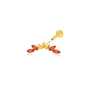 Titanium Seven-Petal Stud - Red