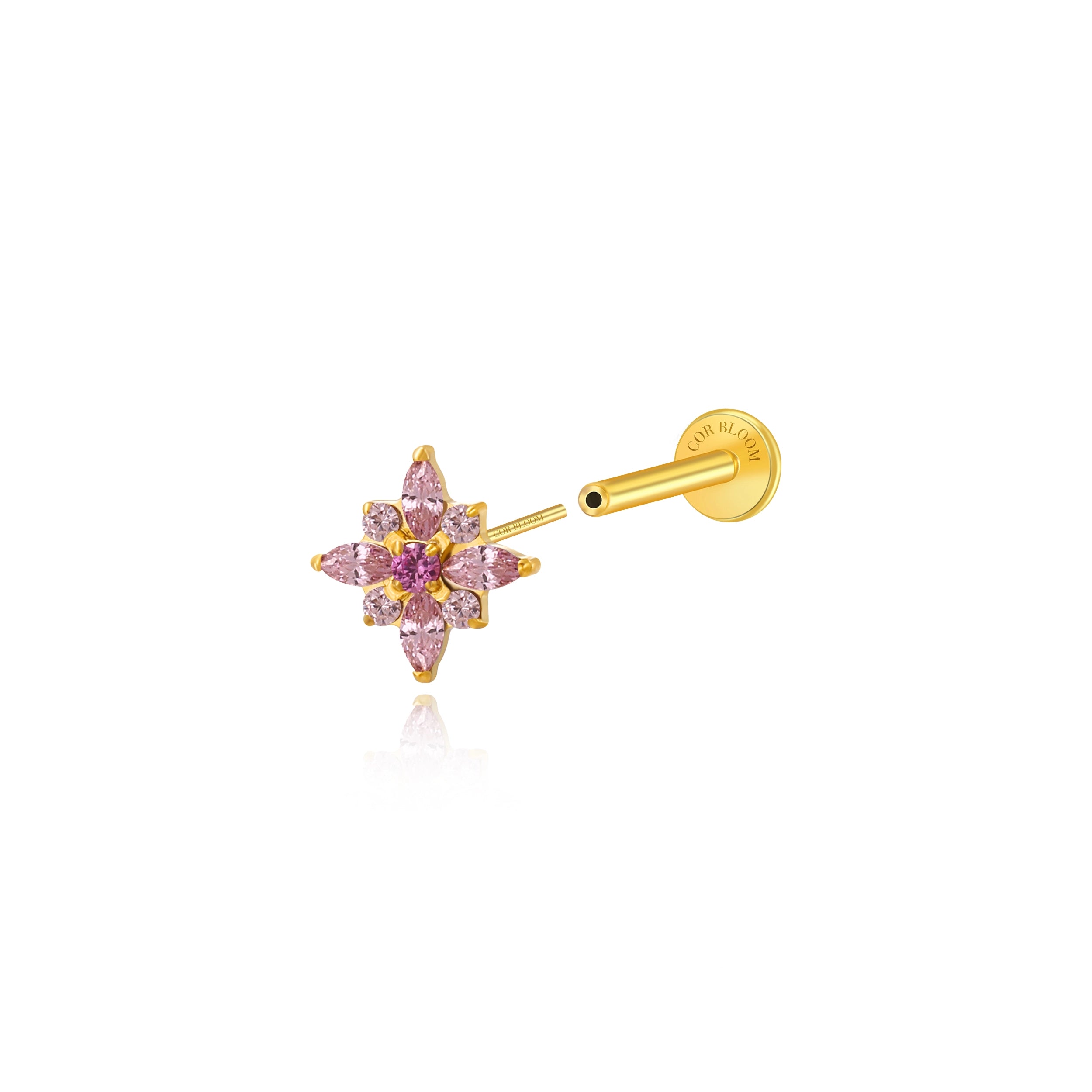 Titanium Theodora Rosa Spring Flower Stud