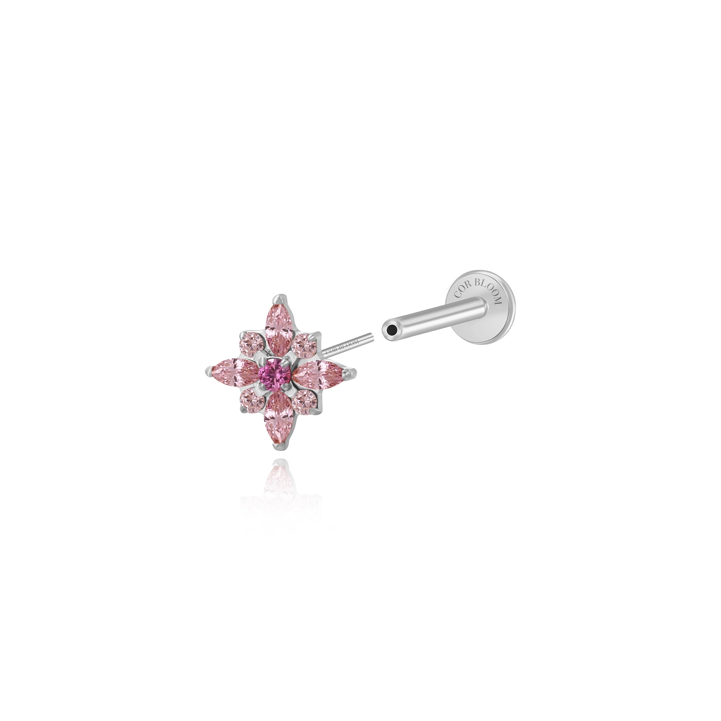 Titanium Theodora Rosa Spring Flower Stud