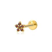 Dark Opal Jasmine Flower Flat Back Stud