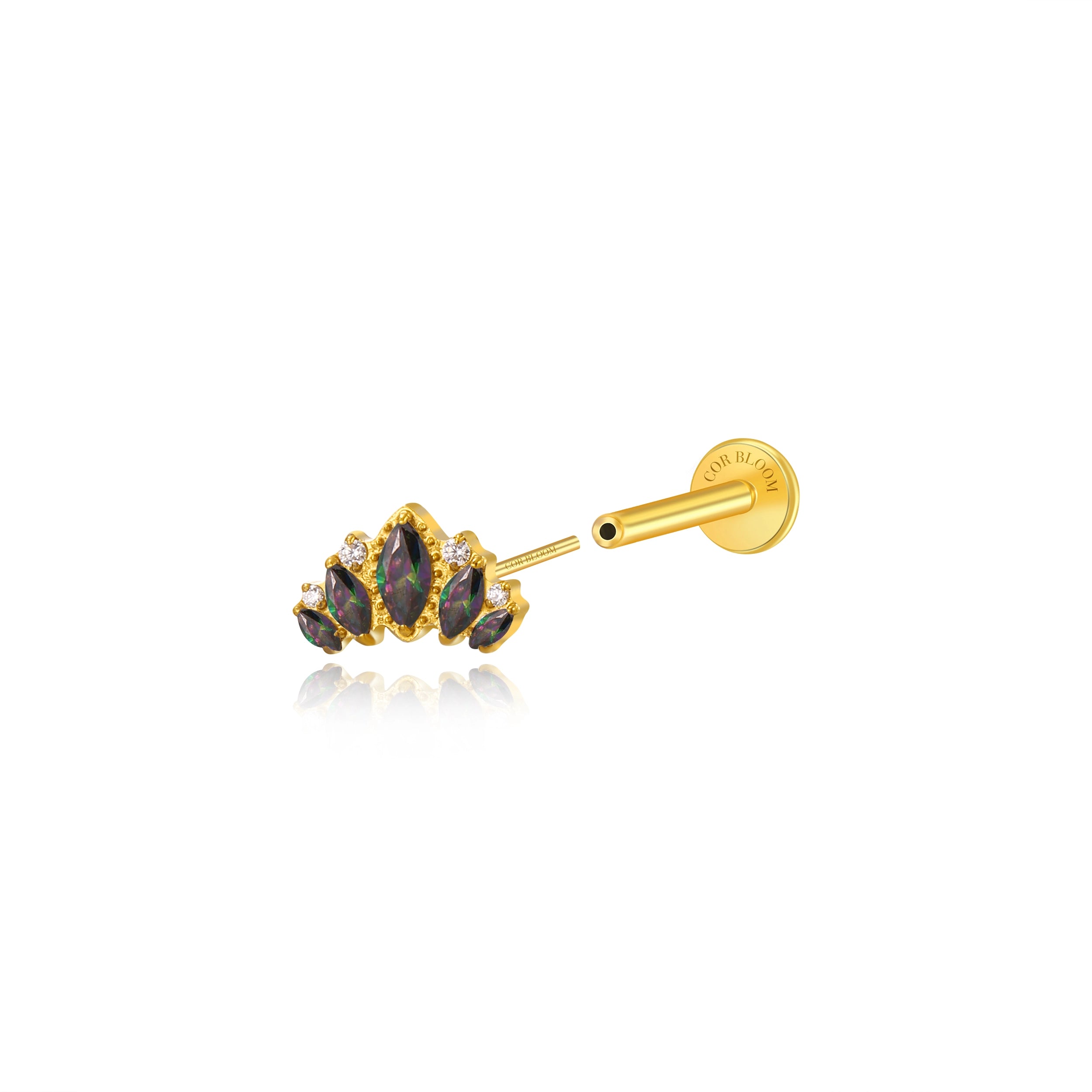 Titanium Atlas Dark Iridescent Crown Stud