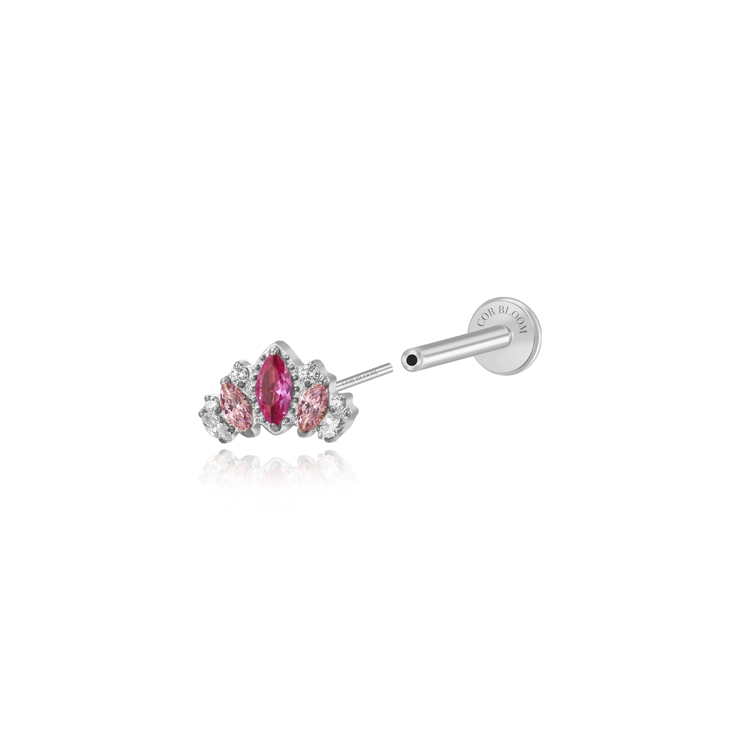 Titanium Atlas Gradient Pink Crown Stud