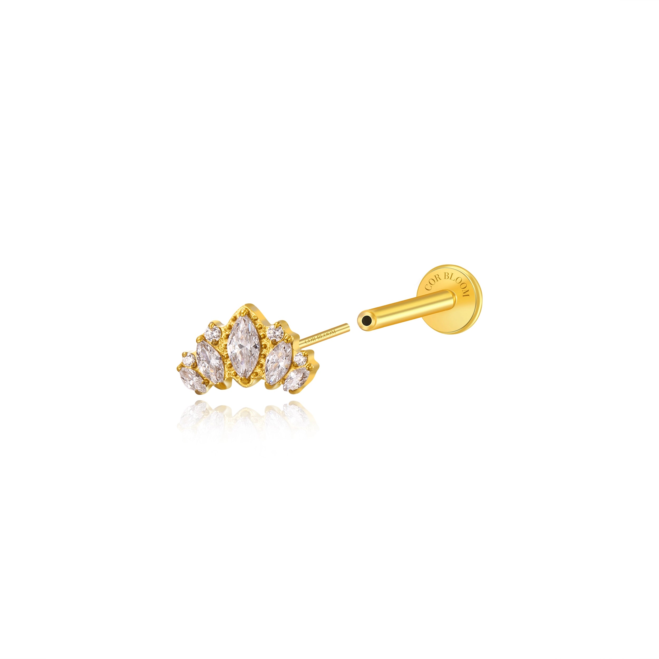 Titanium Atlas Diamond Crown Stud