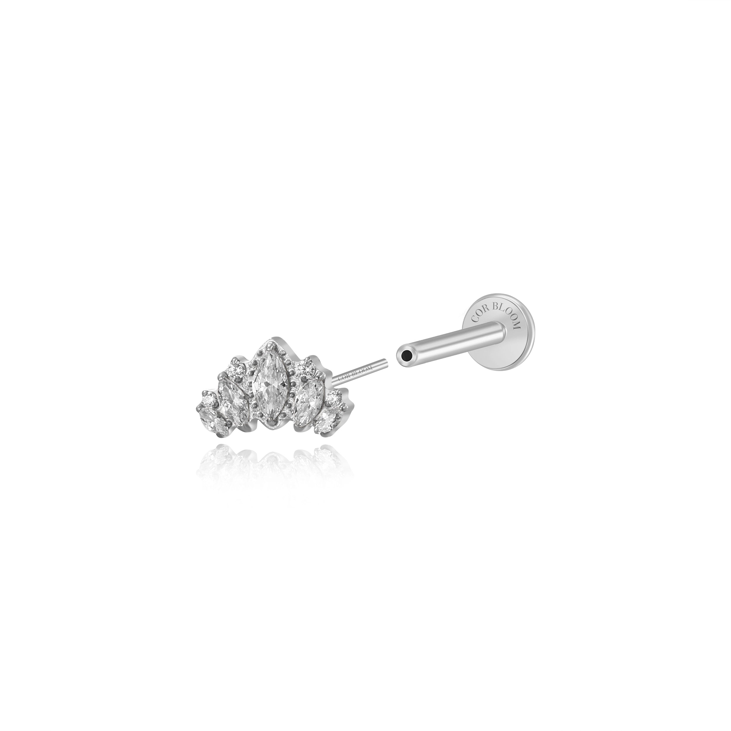 Titanium Atlas Diamond Crown Stud