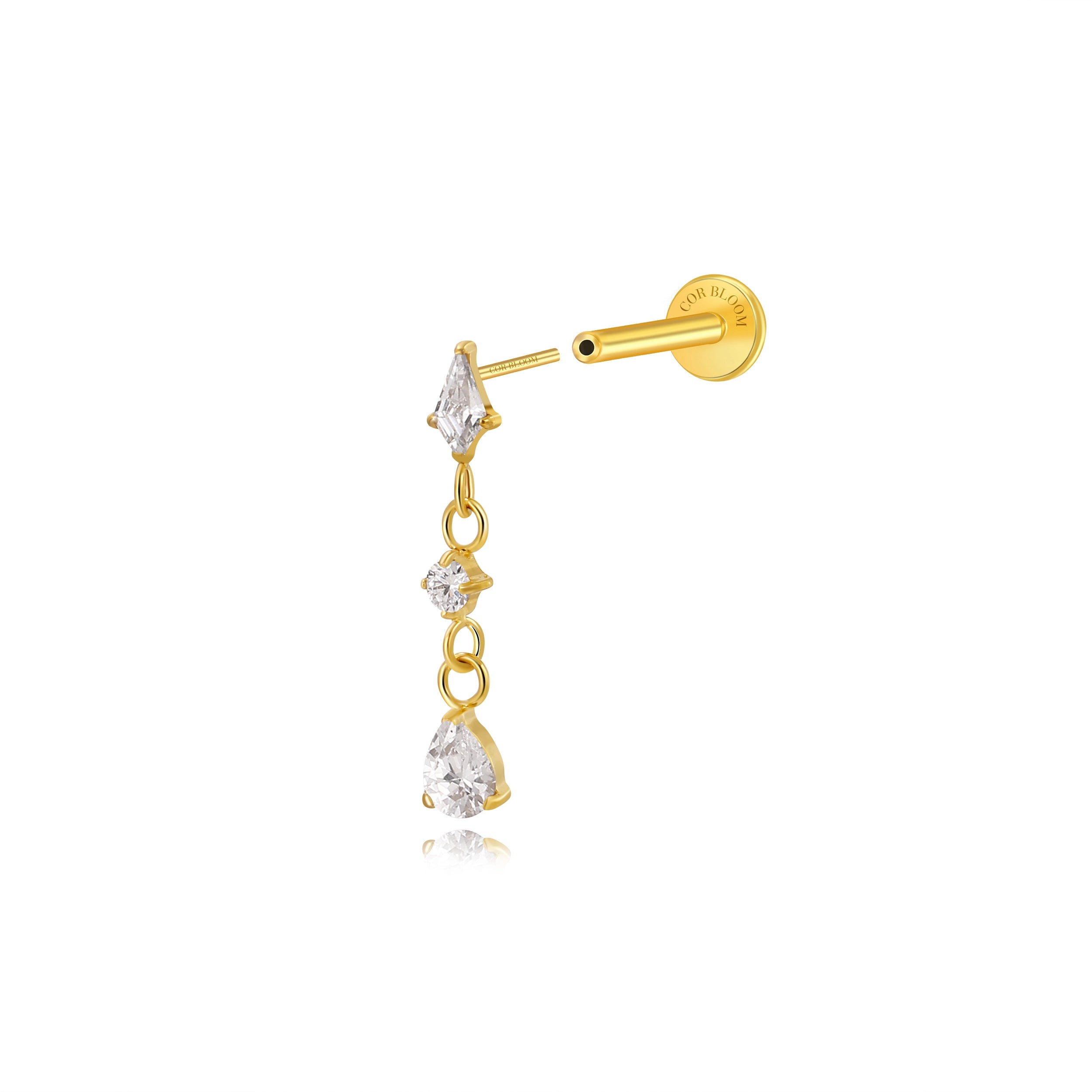 Titanium Adonis Dangling Stud - Diamond