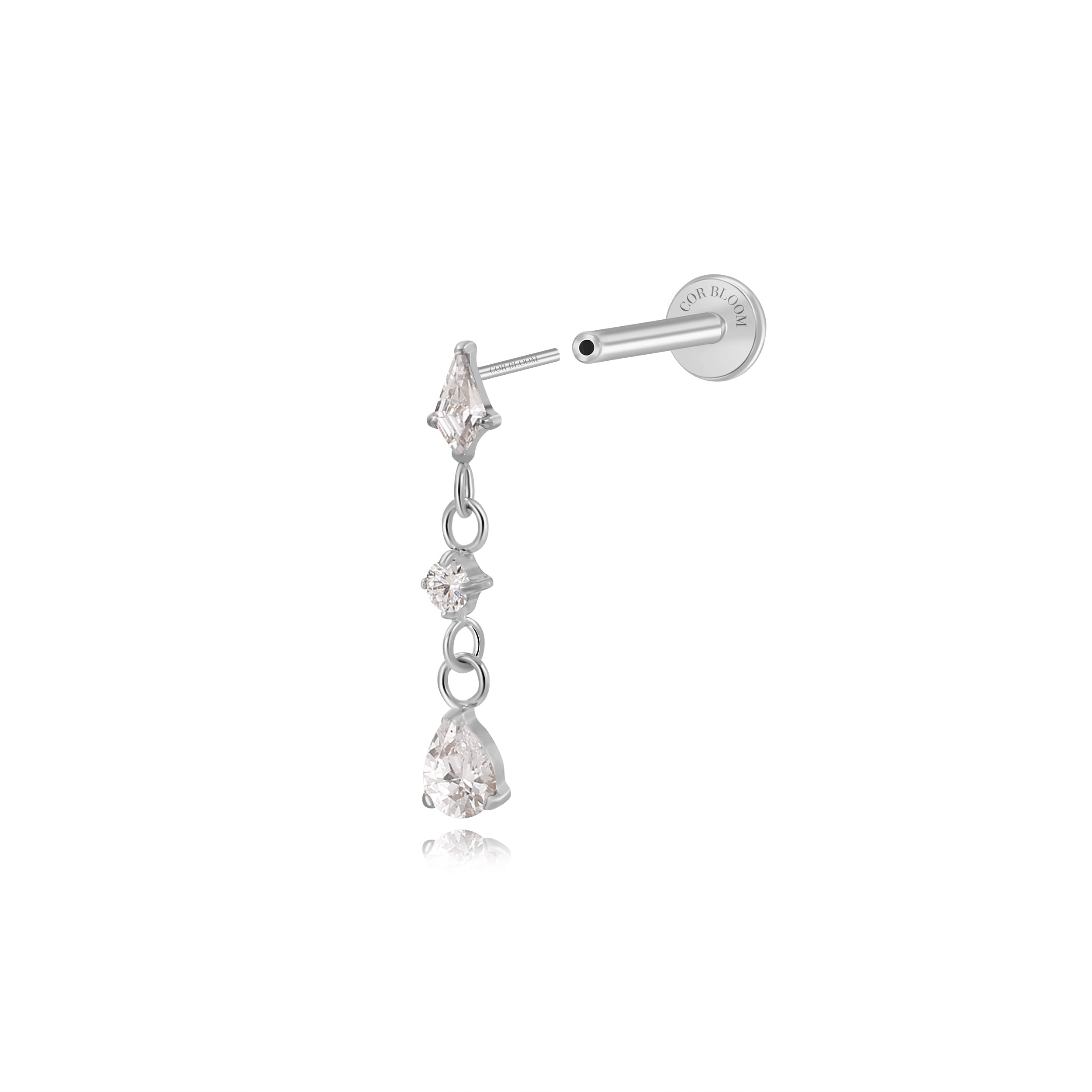 Titanium Adonis Dangling Stud - Diamond