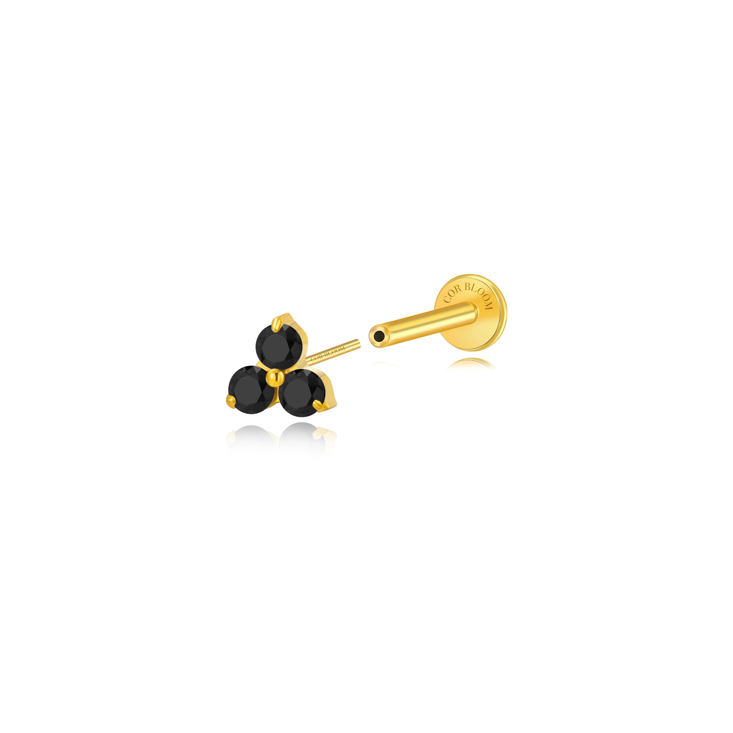 Titanium Athina Mini Black Triangle Stud