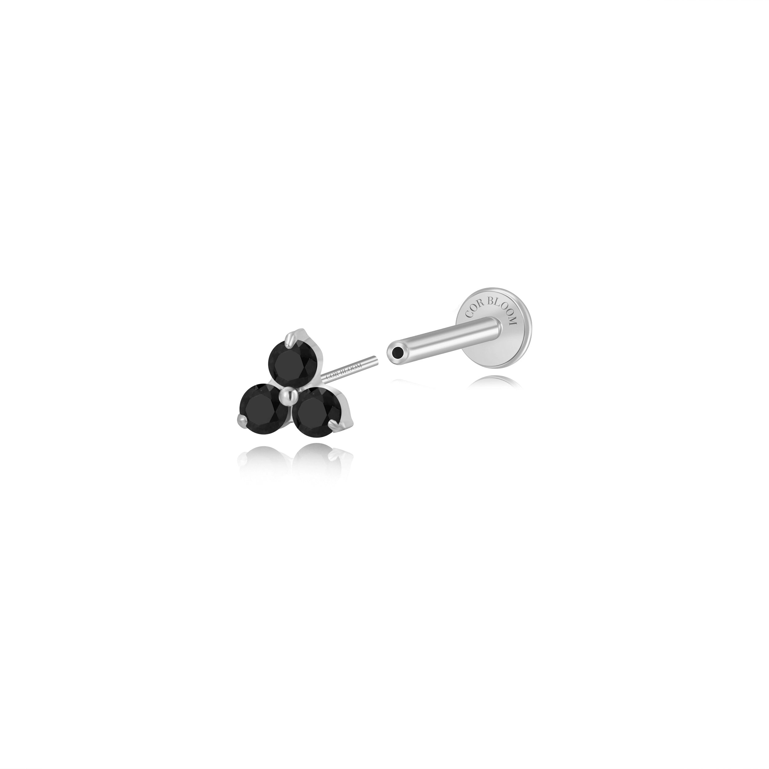 Titanium Athina Mini Black Triangle Stud