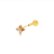 Titanium Aretha Gradient Champagne Four-Clover Stud
