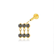 Titanium Nikias Mystery Dewdrop Stud - Dark Iridescent
