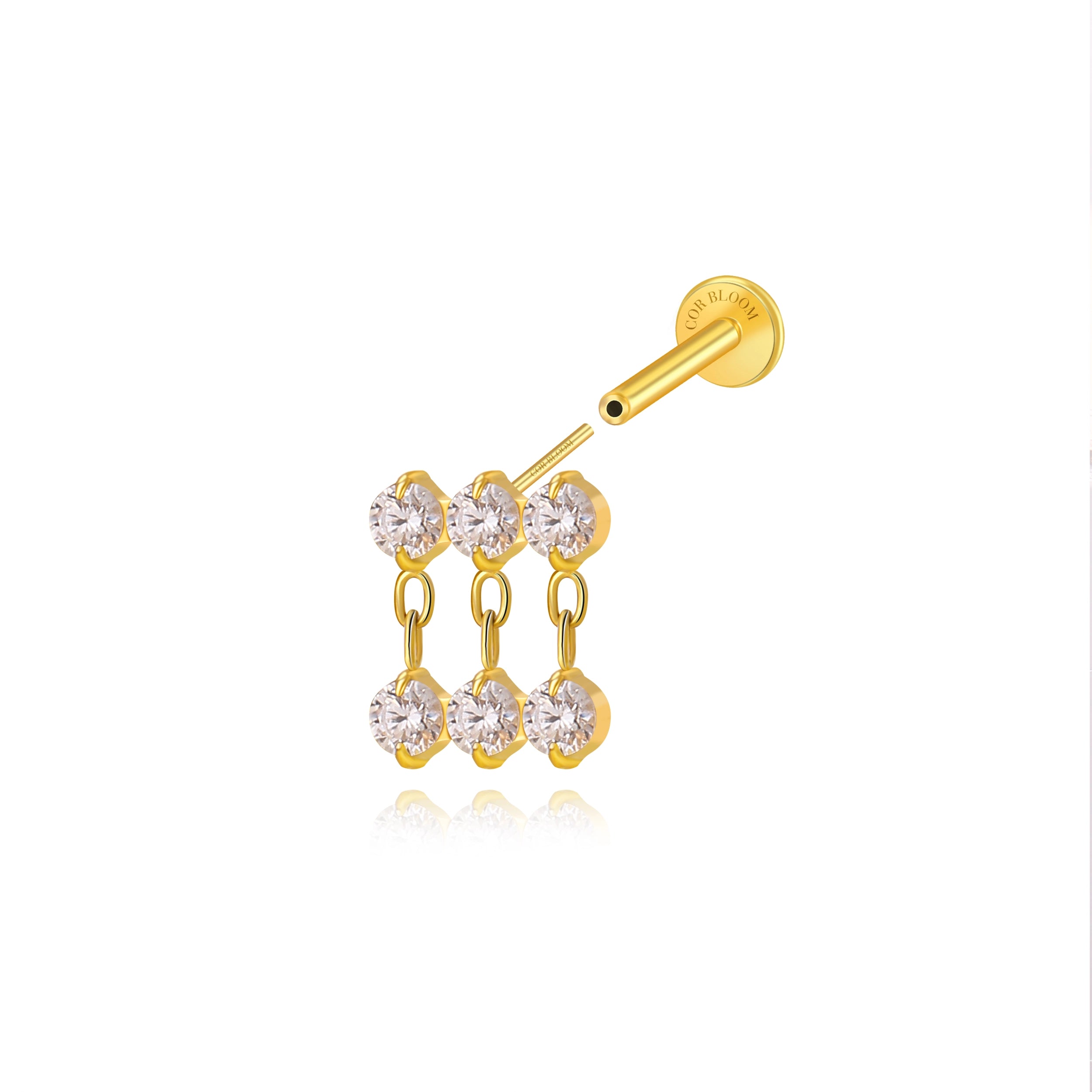 Titanium Nikias Diamond Dewdrop Stud