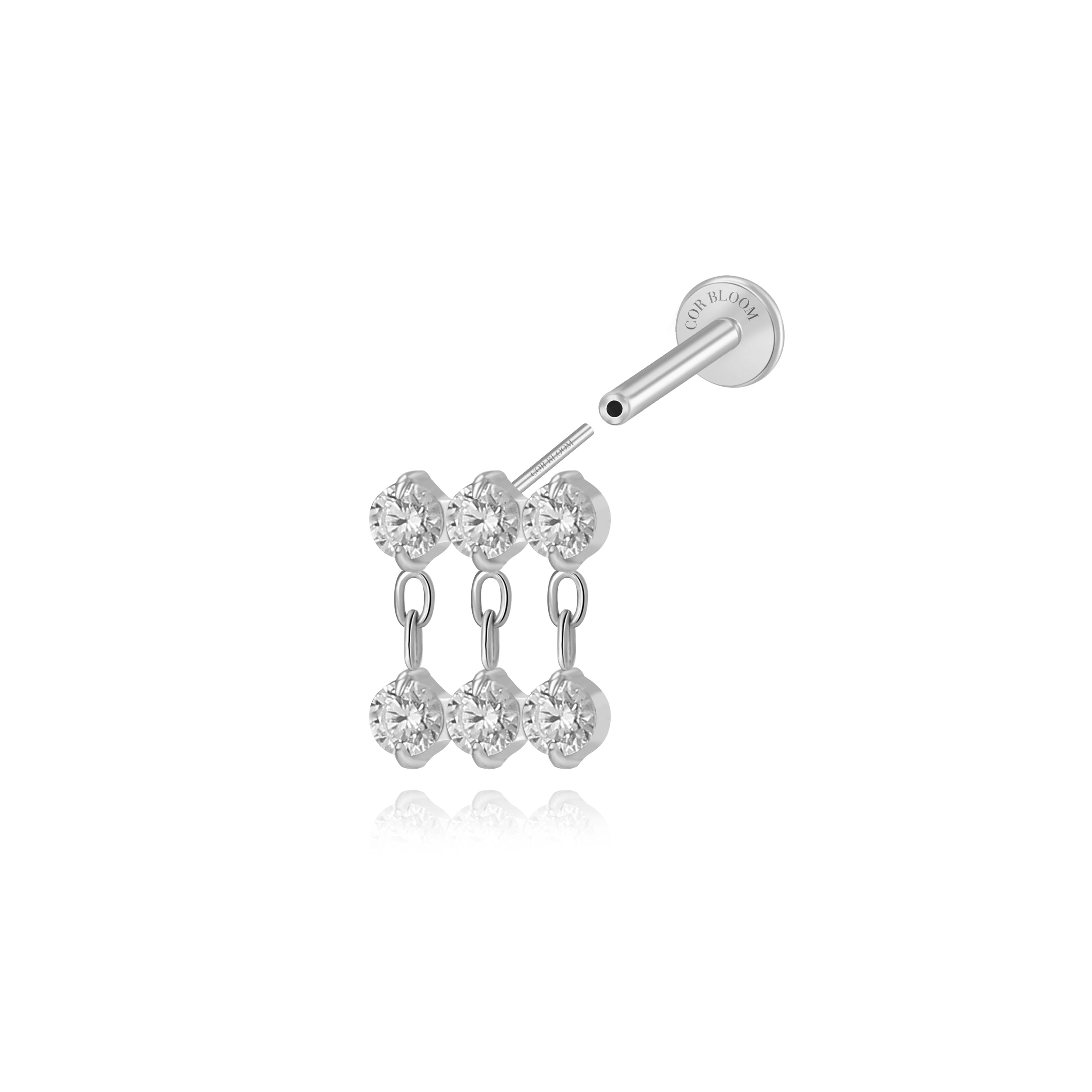 Titanium Nikias Diamond Dewdrop Stud