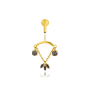 Titanium Lucinda Three-Petal Hidden Helix & Rook Stud - Dark Iridescent