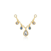 Zoticus Dewdrop Chain Attachment - Aquamarine Ocean