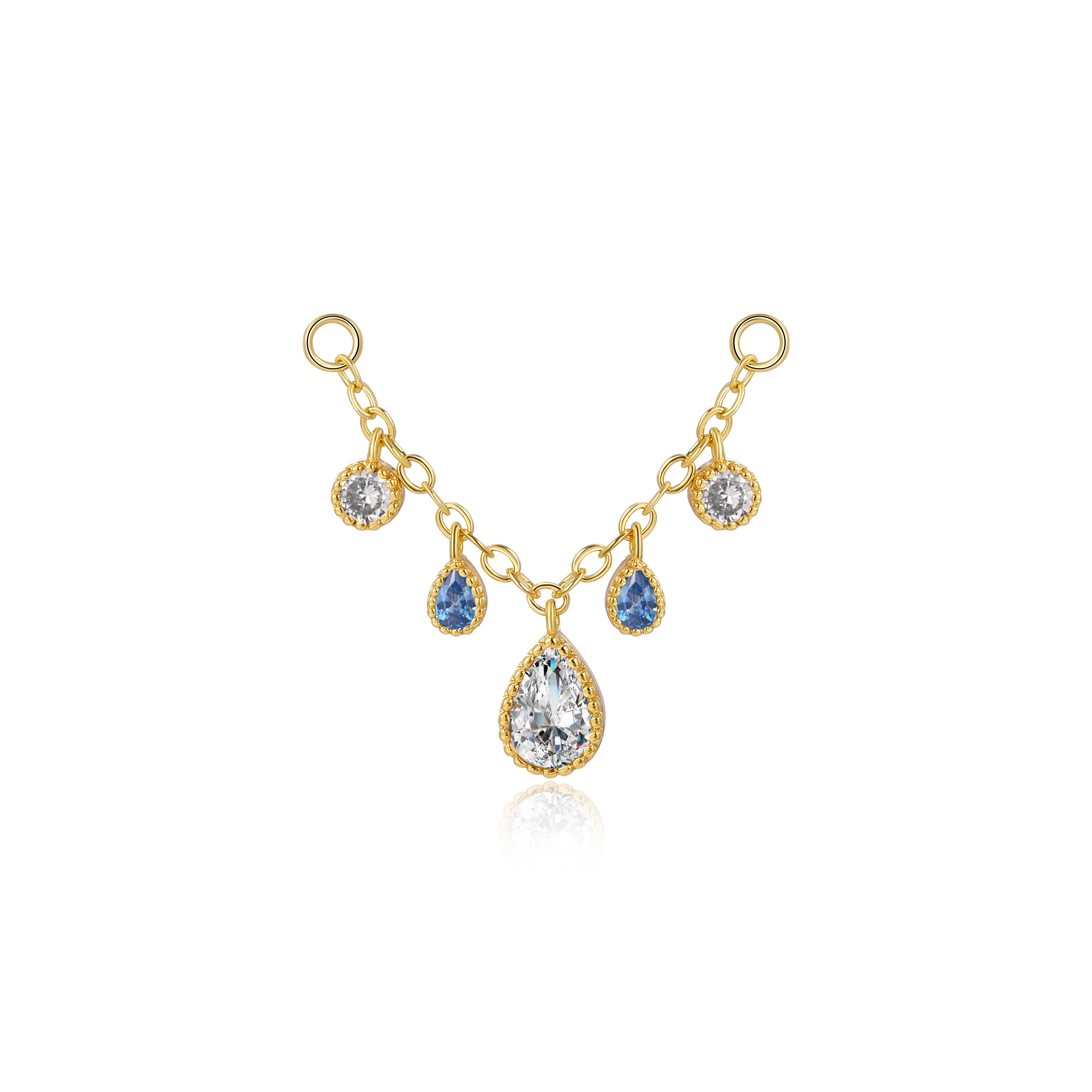 Zoticus Dewdrop Chain Attachment - Aquamarine Ocean