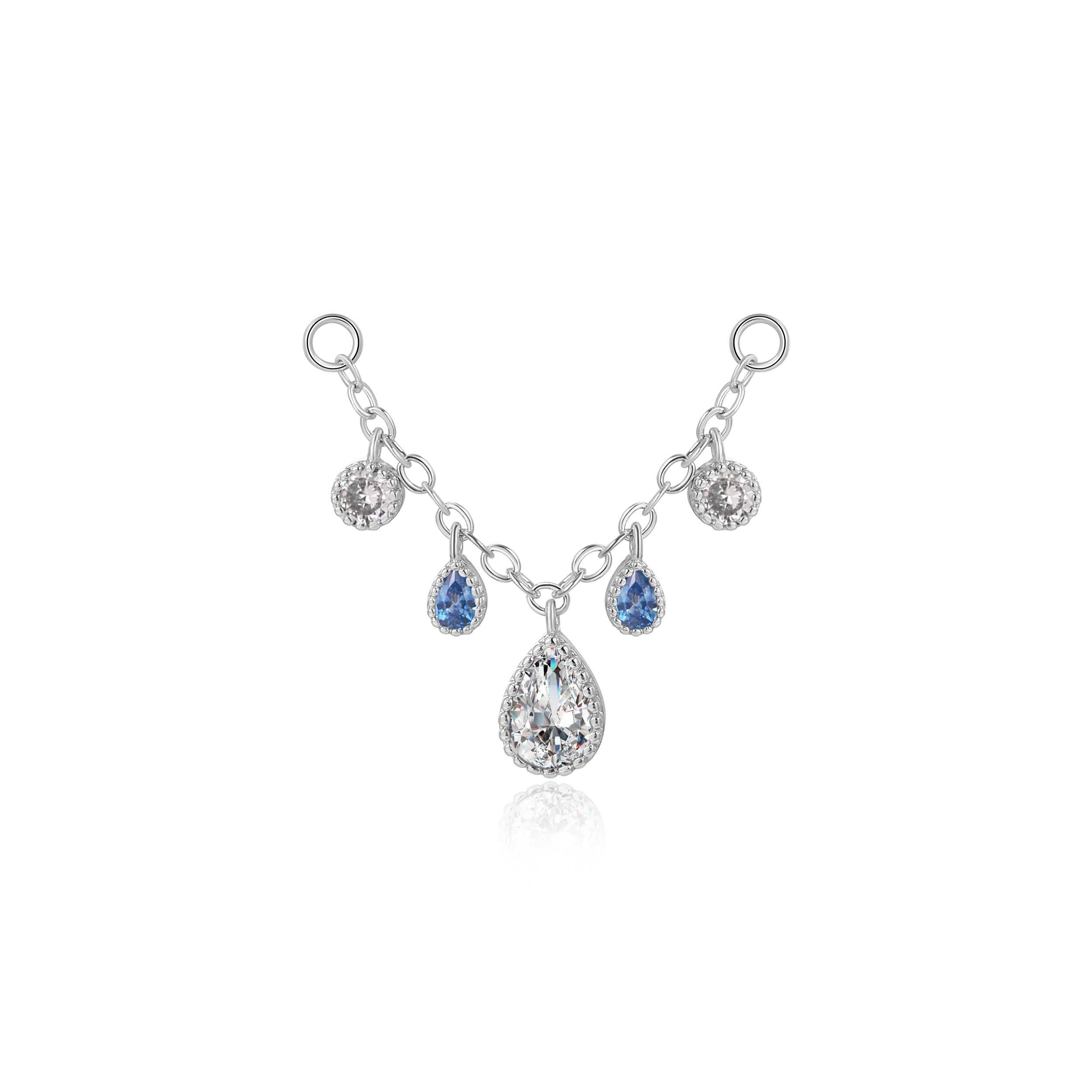 Zoticus Dewdrop Chain Attachment - Aquamarine Ocean