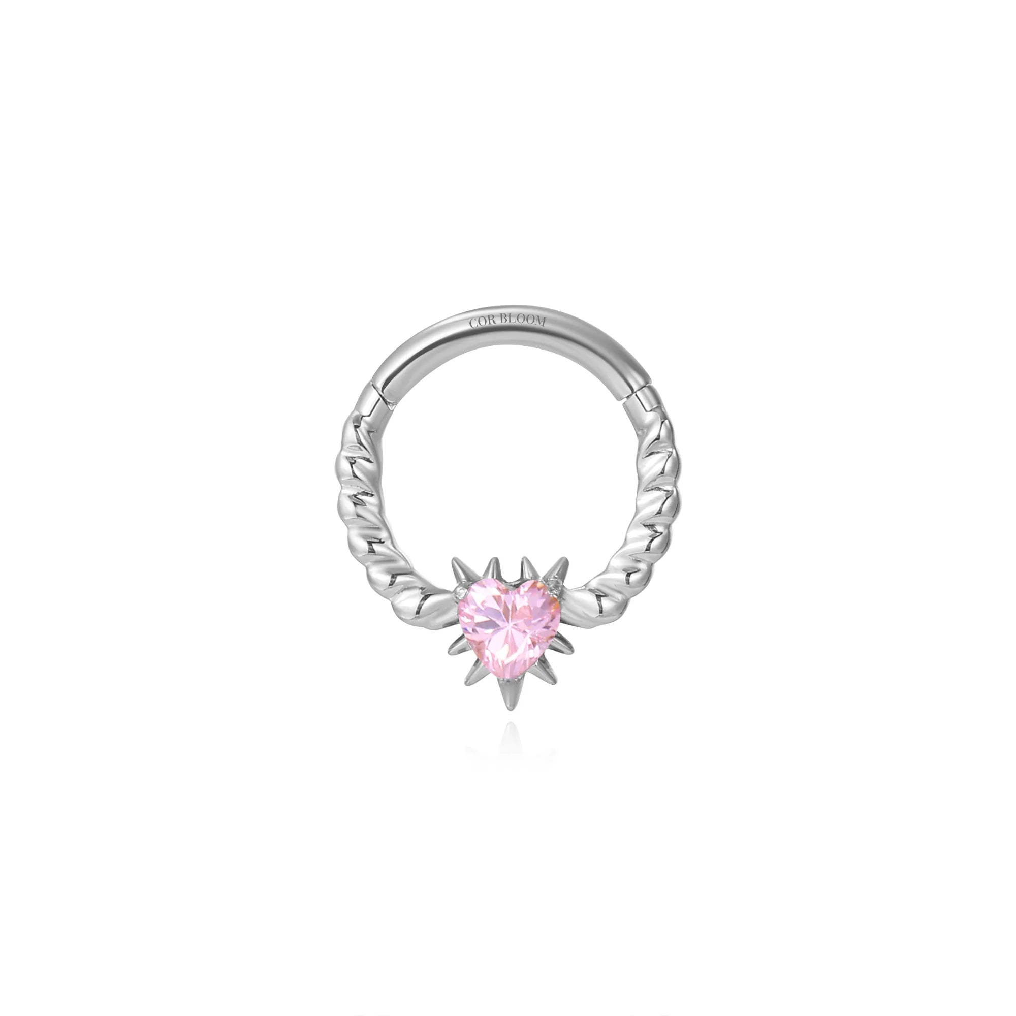 Titanium Heart of Thorns Clicker - Pink Tourmaline