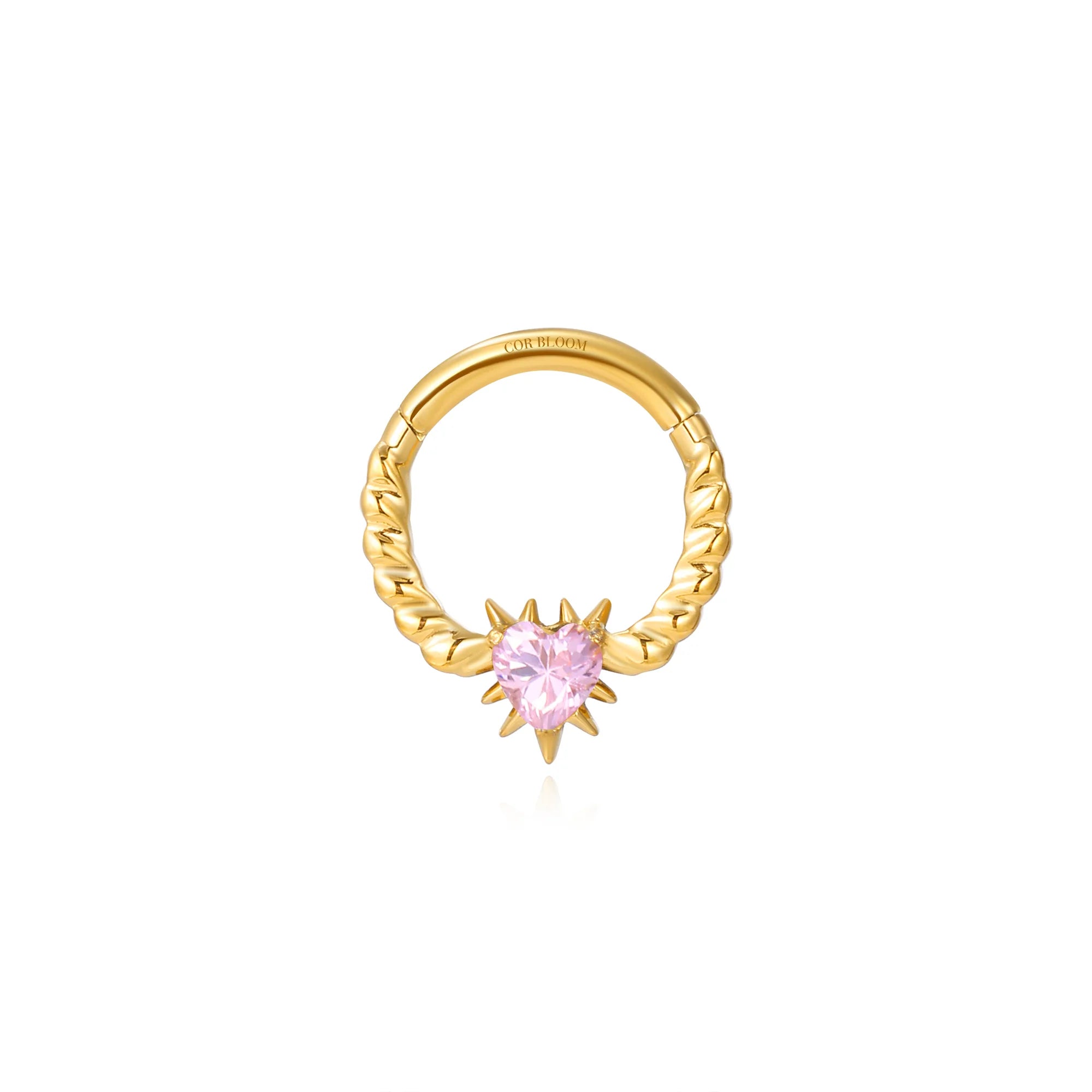 Titanium Heart of Thorns Clicker - Pink Tourmaline